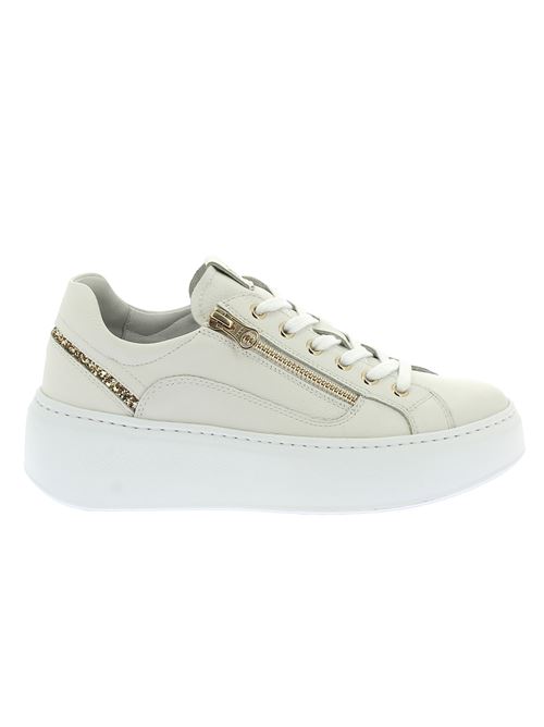 sneakers da donna in pelle bianca NERO GIARDINI | E513081D707